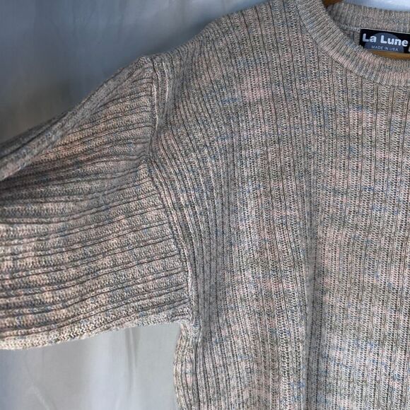 La Lune Cable Knit Sweater Crewneck Cotton Blend VTG USA Made Size Large - Picture 6 of 8